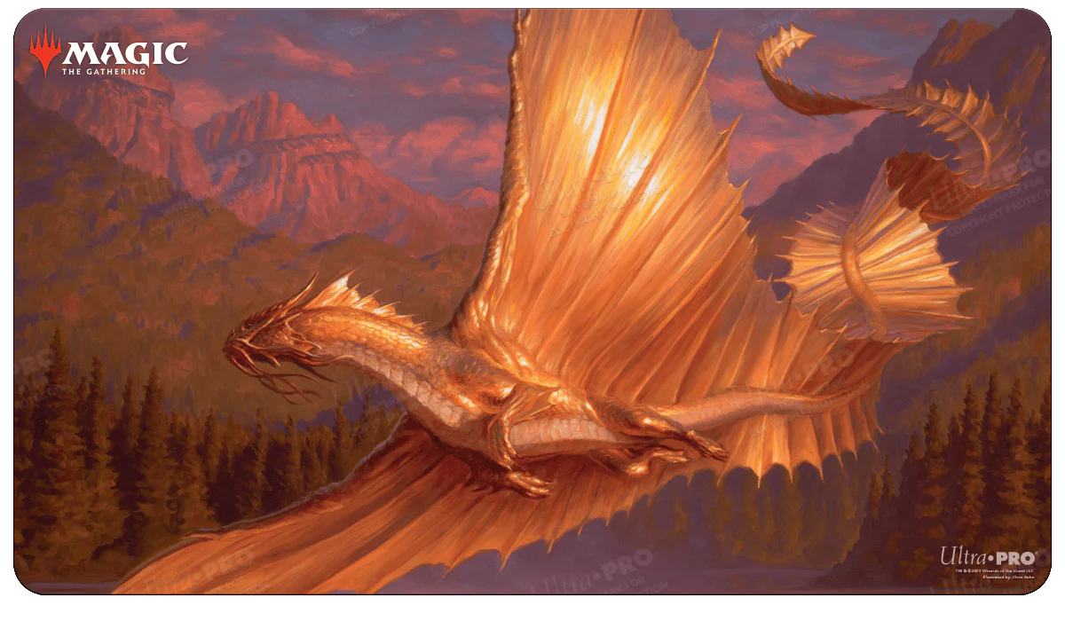 Adventures in the Forgotten Realms Adult Gold Dragon Standard Gaming Playmat for Magic: The Gathering
