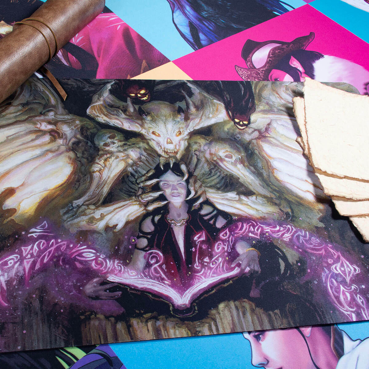Commander Masters Demonic Tutor Black Standard Gaming Playmat for Magic: The Gathering - Image 2