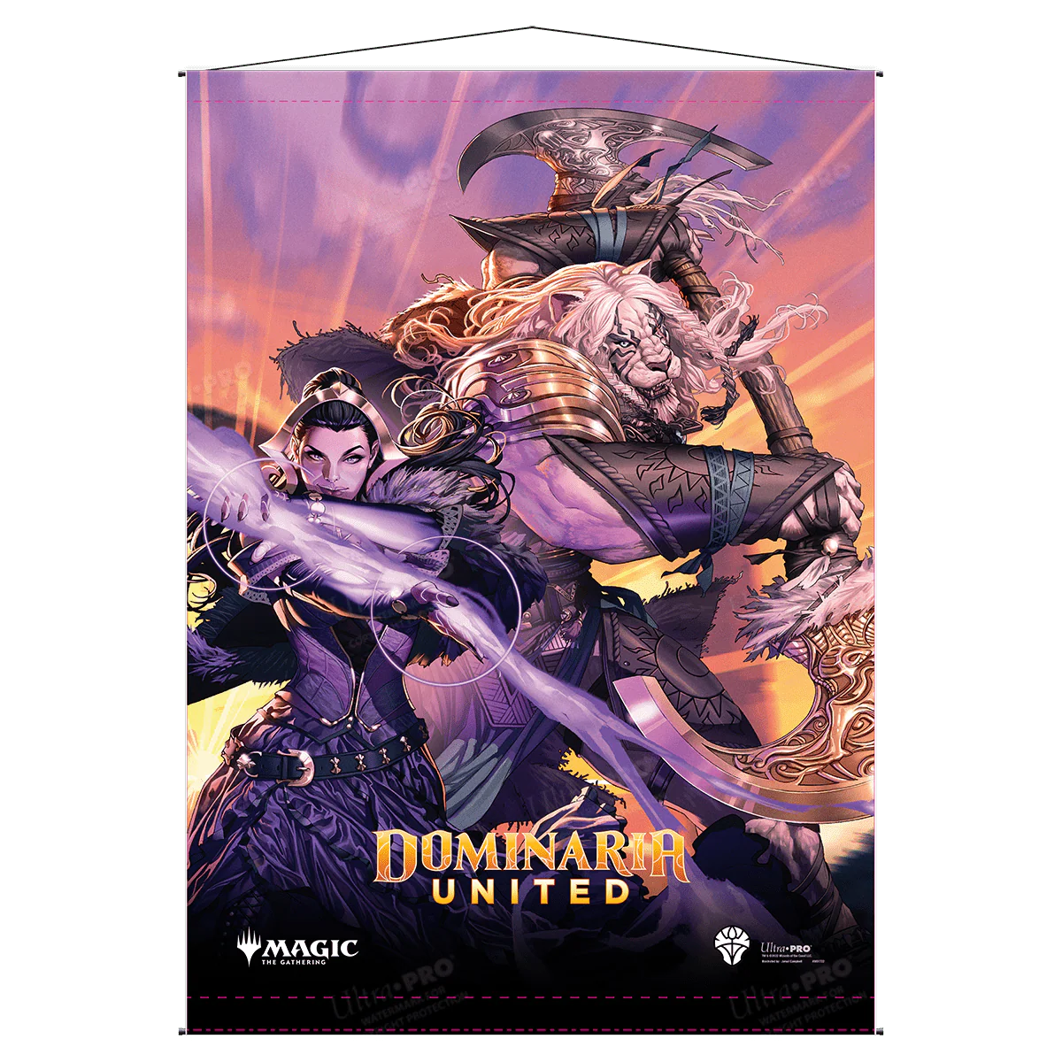 Dominaria United Ajani and Liliana Wall Scroll for Magic: The Gathering