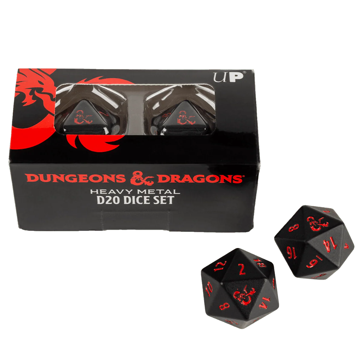 HEAVY METAL®  Black and Red D20 Dice Set (2ct) for Dungeons & Dragons - Image 2