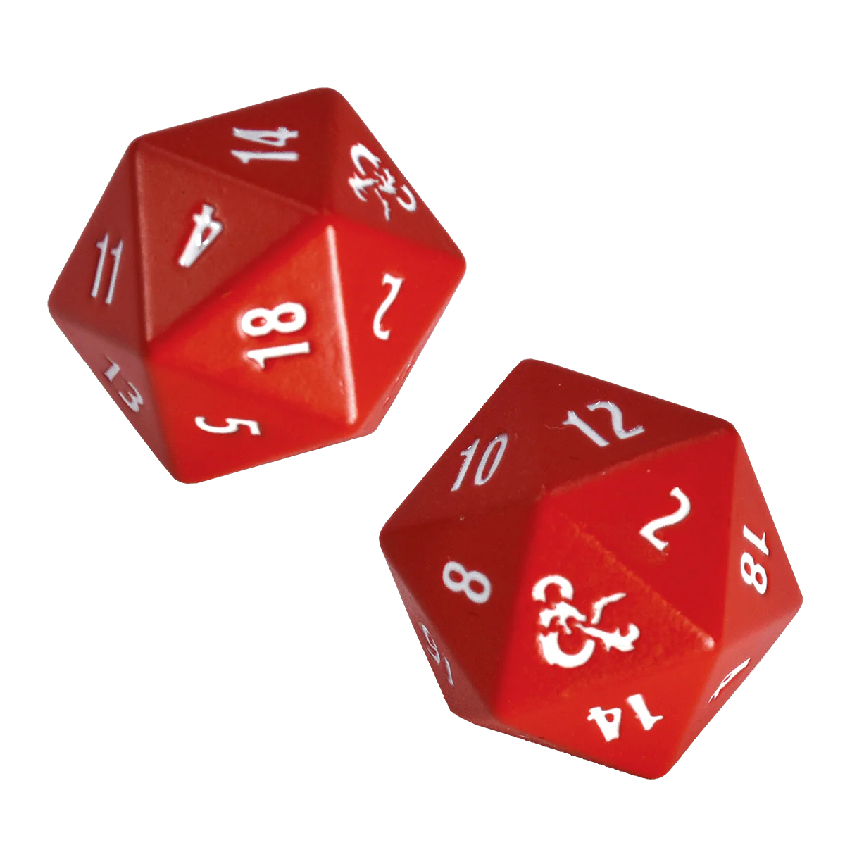 HEAVY METAL® Red and White D20 Dice Set (2ct) for Dungeons & Dragons