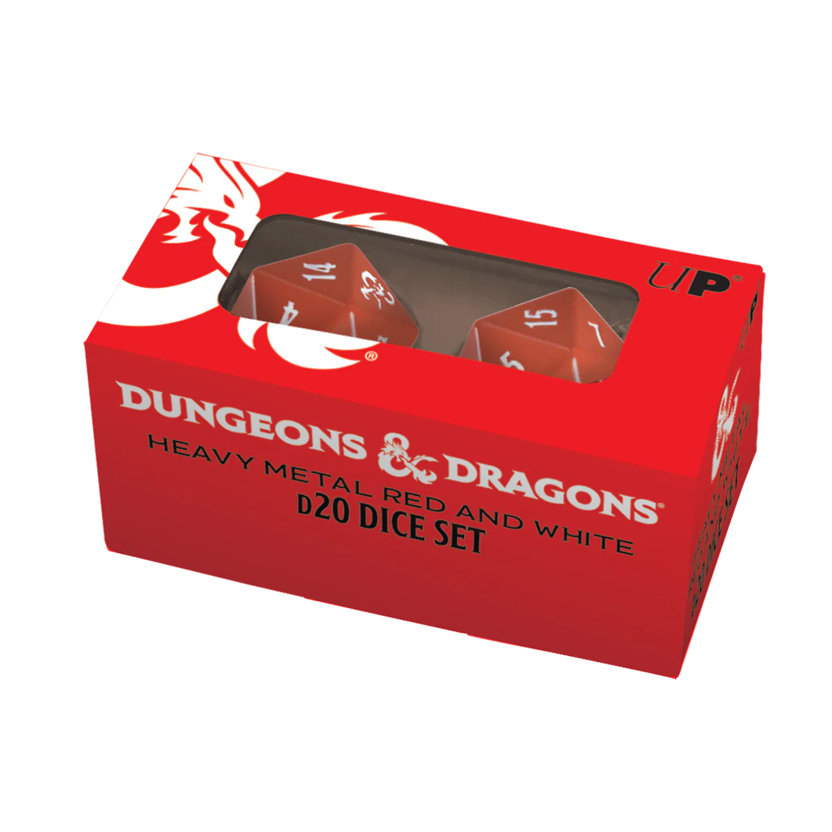 HEAVY METAL® Red and White D20 Dice Set (2ct) for Dungeons & Dragons - Image 2