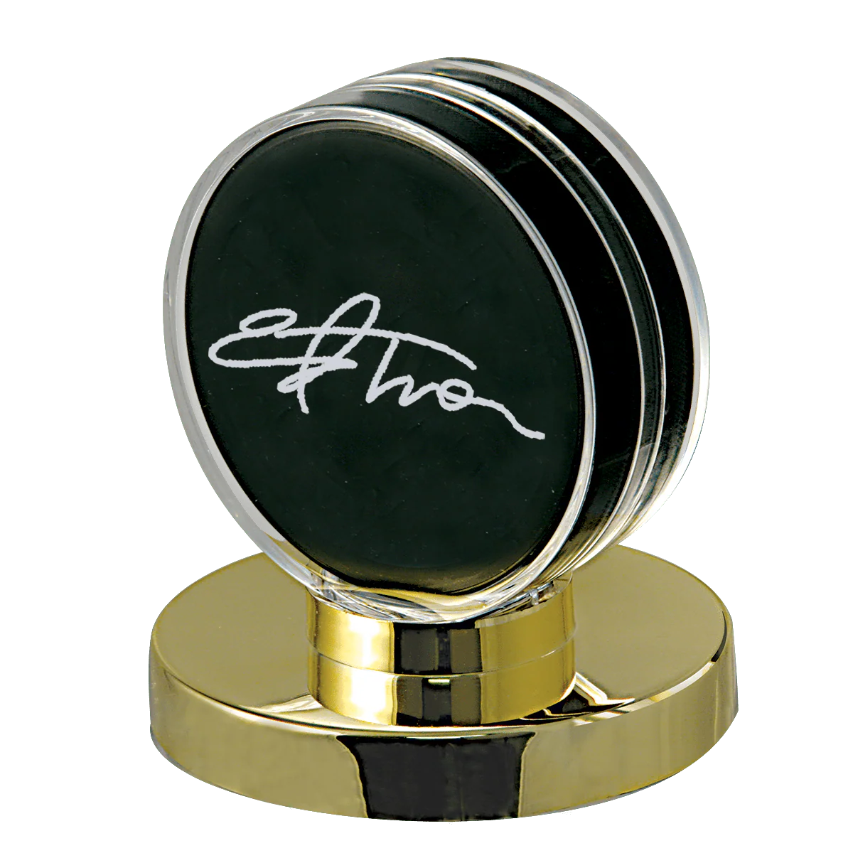 Hockey Puck Gold Base Display Holder