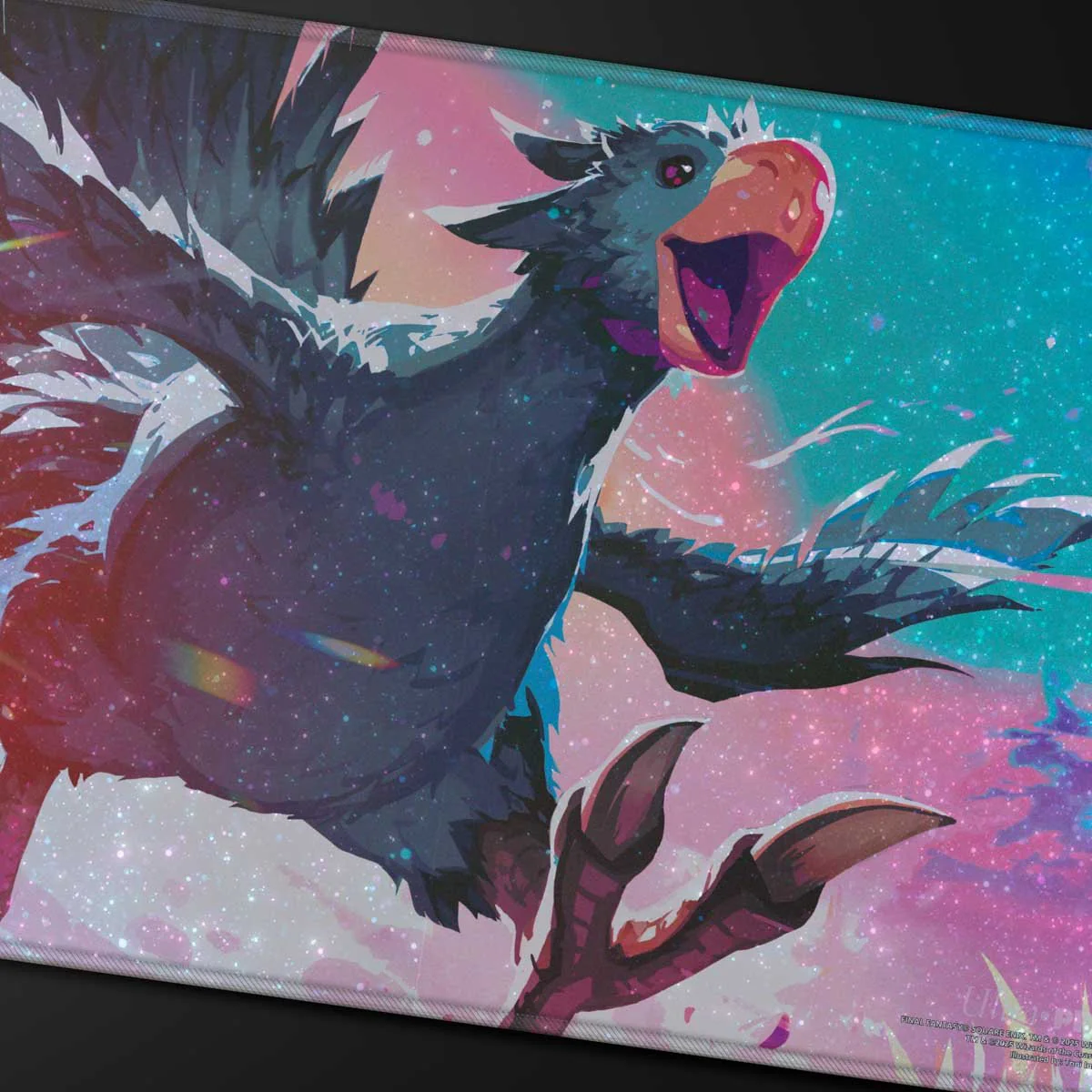 Magic: The Gathering®—FINAL FANTASY™ Traveling Chocobo (Black) HOLOFOIL® Playmat