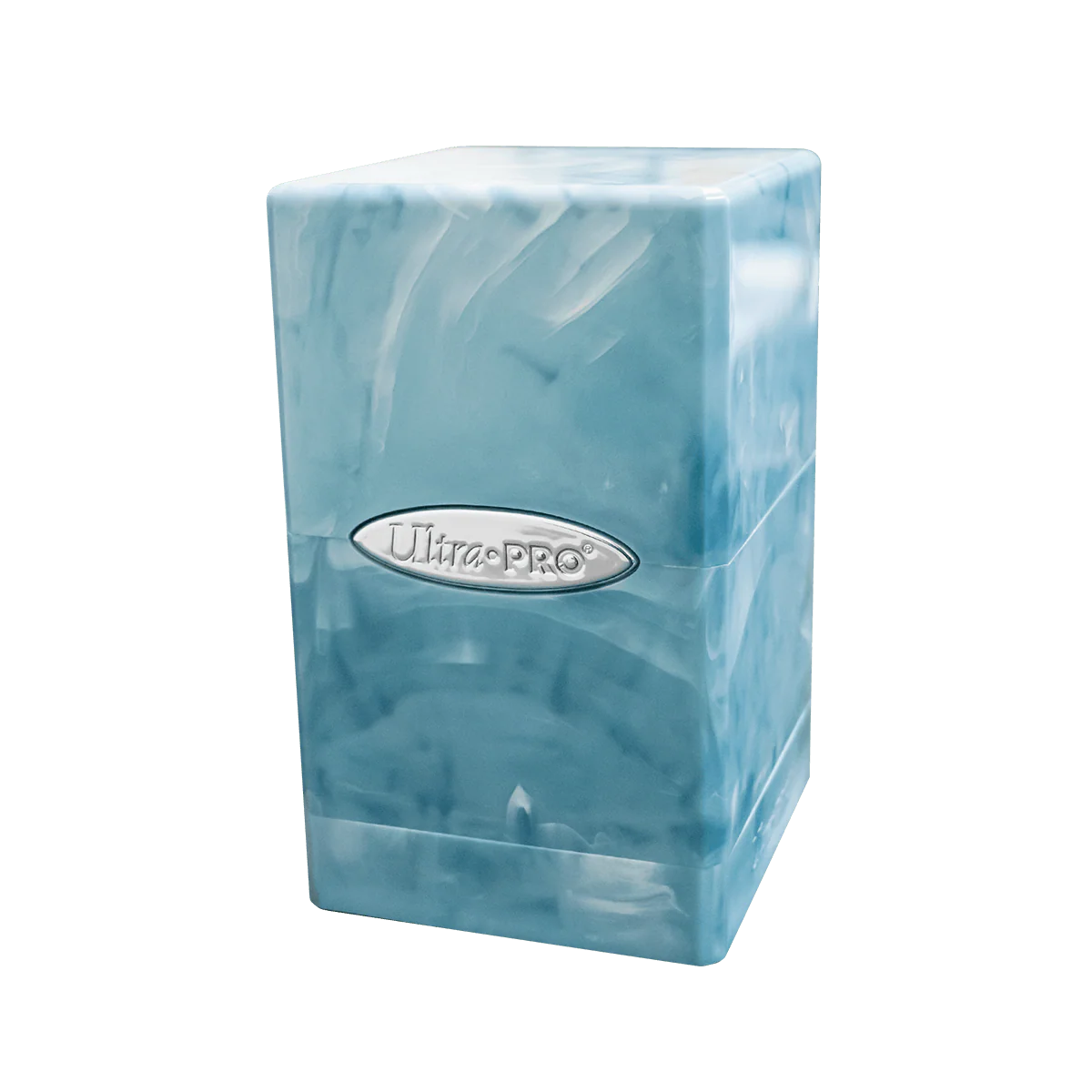 Marble Satin Tower Deck Box - Light Blue / White