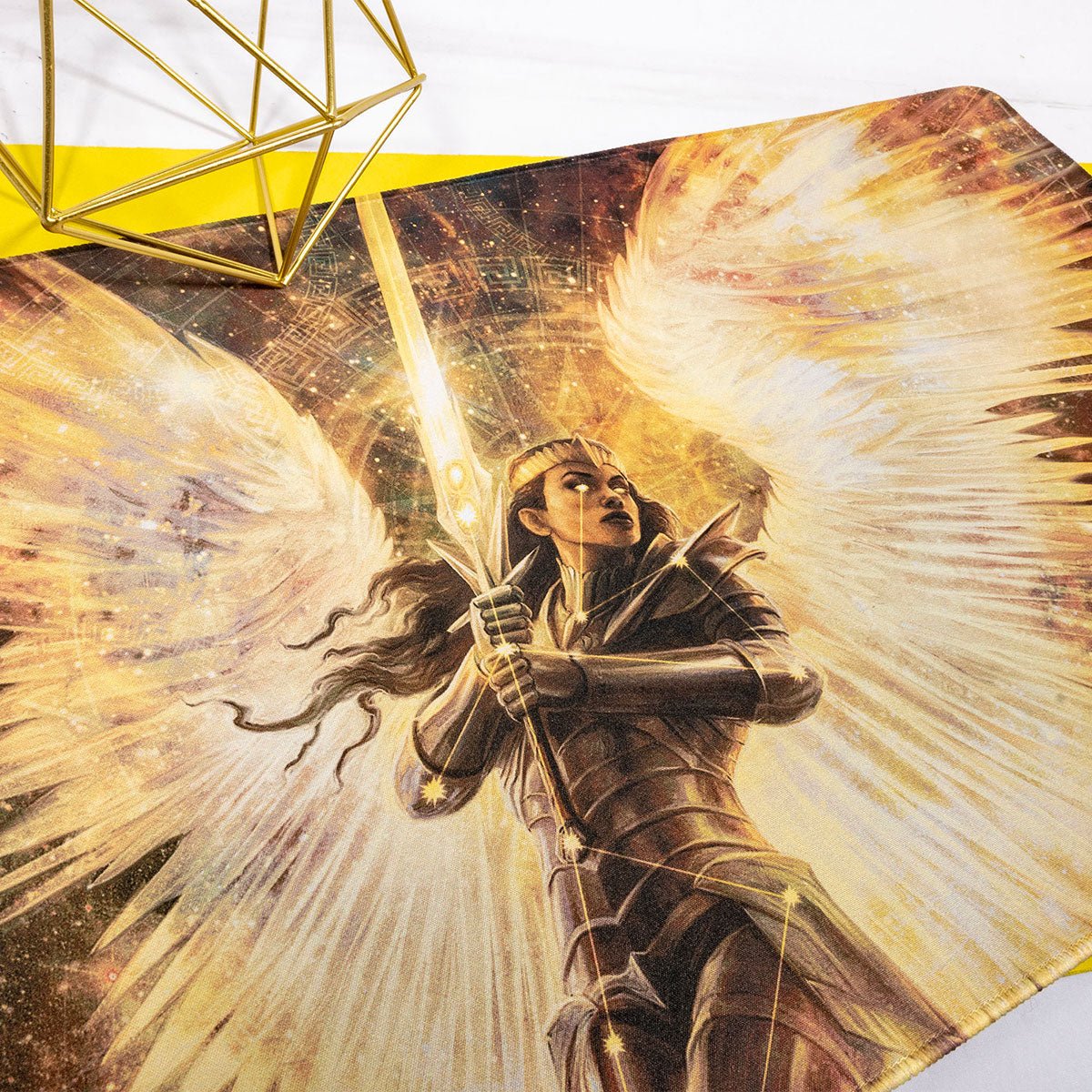 March of the Machine Aftermath Deification White Stitched Standard Gaming Playmat for Magic: The Gathering - Image 2