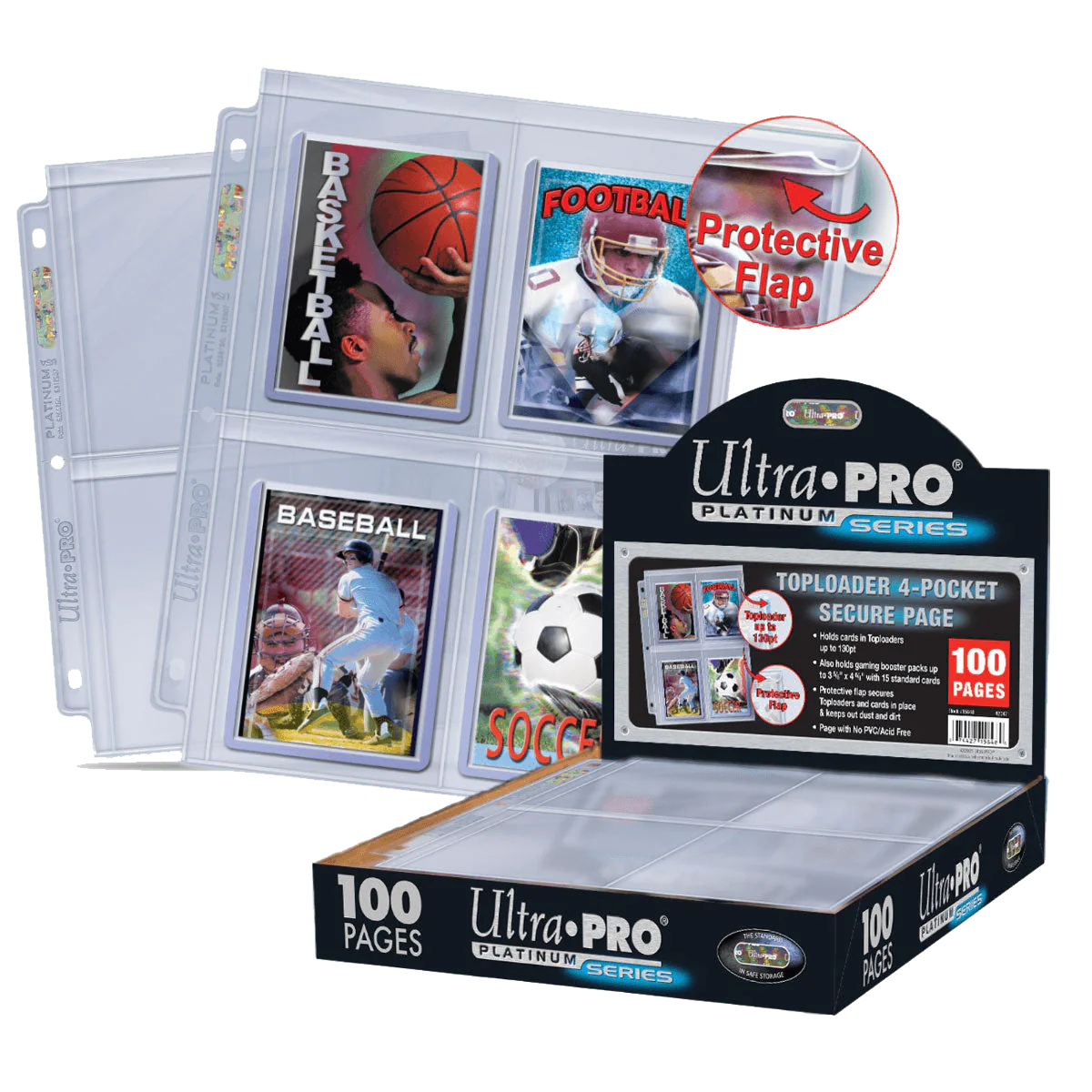 Premium Series 4-Pocket Secure Pages (100ct) for TOPLOADER®