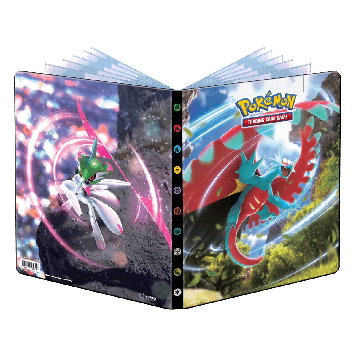 Scarlet and Violet Roaring Moon and Iron Valiant 9-Pocket Portfolio for Pokémon