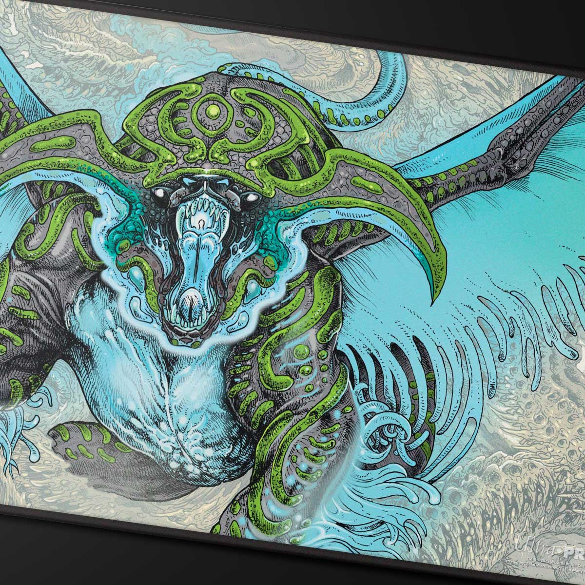 Tarkir Dragonstorm Ureni, the Song Unending Black Stitched Playmat for Magic: The Gathering - Image 2